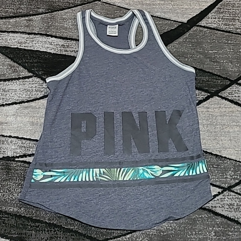 VS PINK 2015 TROPICAL FLORAL CAMPUS FIT TANK-TOP